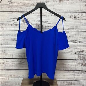 NWT Vibrant Blue Cold Shoulder Top